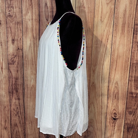 Maurices White Summer Top with Multicolor Trim - Picture 2 of 10